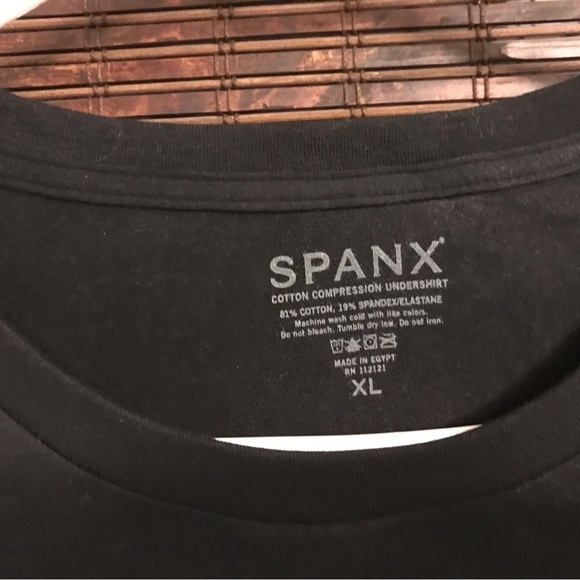 Spanx Cotton Spandex Compression Undershirt Black Xl - Picture 2 of 3